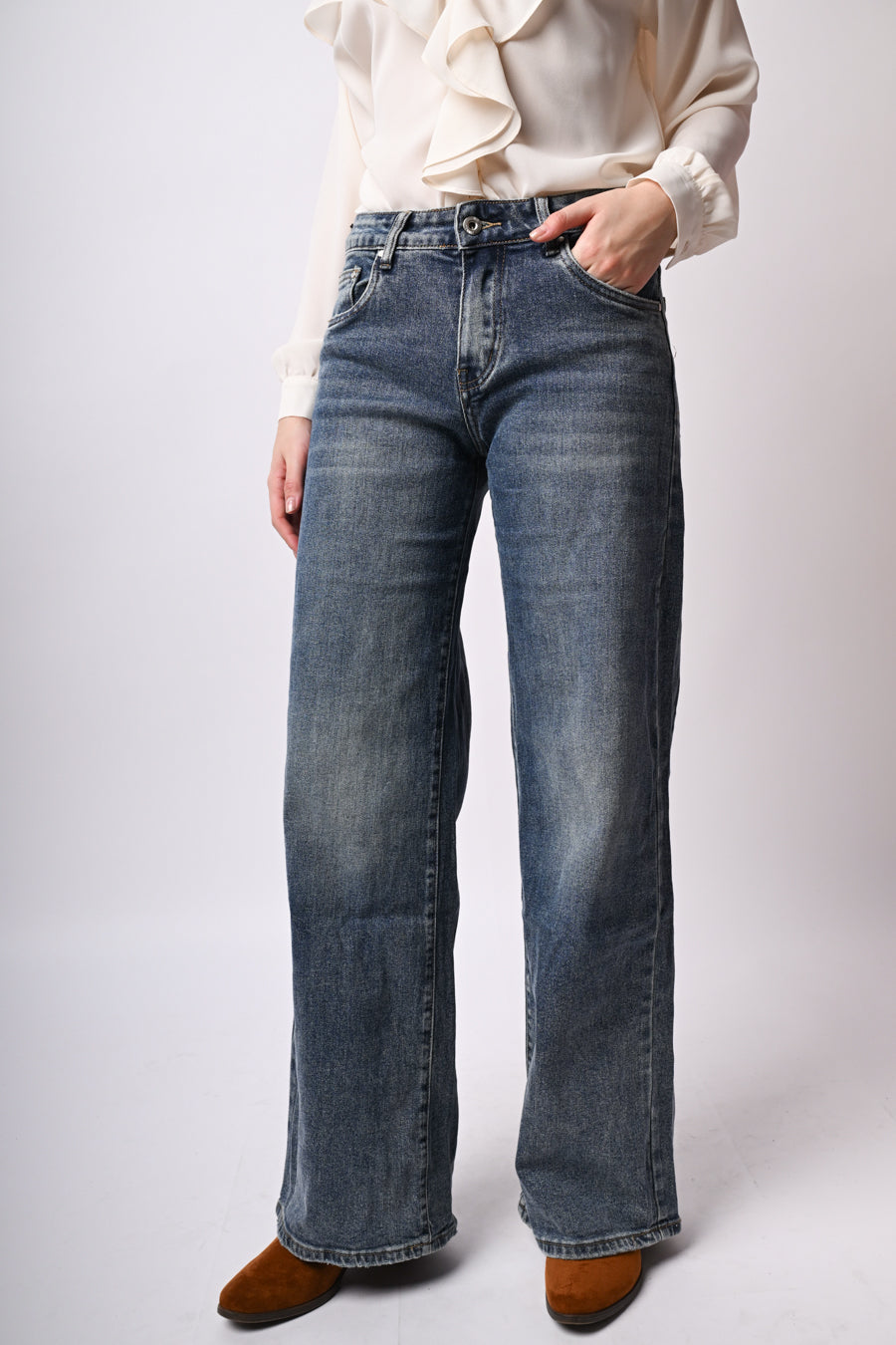 Jeans a gamba ampia